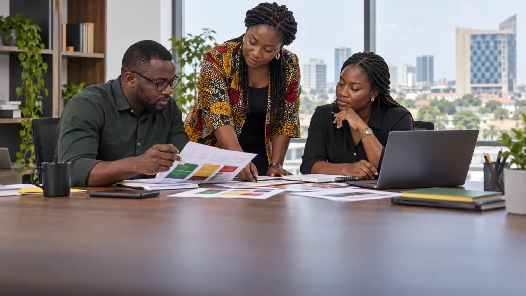 A Ghanaian acquisition team comparing archived 2024 plans with current customer evidence and marking which practices still solve a real problem