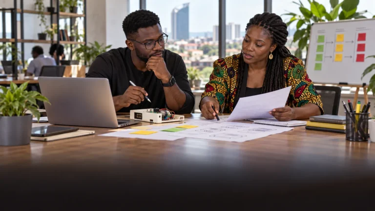 A Ghanaian developer and product lead cost a technology prototype, fulfilment plan and backer communication schedule without platform branding
