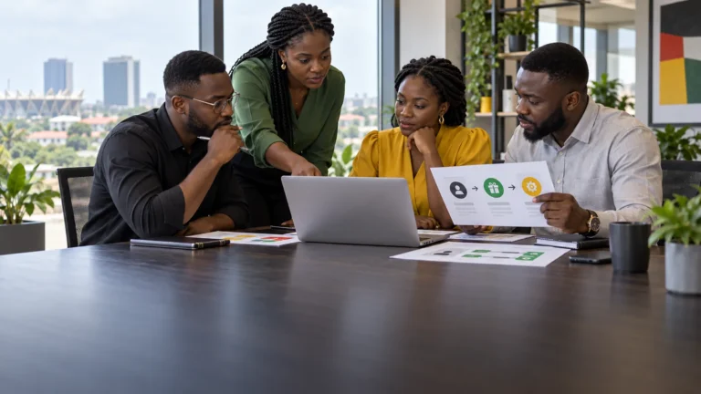 A Ghanaian retail data and customer-experience team reviewing an anonymised personalisation test, value exchange and customer controls